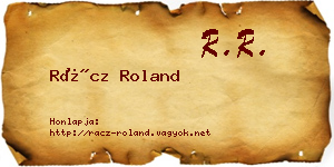 Rácz Roland névjegykártya